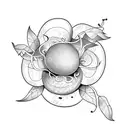 passion fruit and vine with the flowers in color for arm tattoo design idea