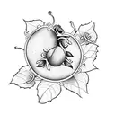 passion fruit and vine with the flowers in color for arm tattoo design idea