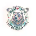 bear dad and family tattoo design idea