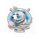 bear dad and family tattoo design idea
