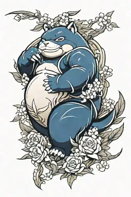 Snorlax yakuza sleeve tattoo tattoo design idea
