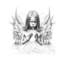 a praying angel tattoo design idea
