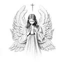 a praying angel tattoo design idea