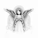 a praying angel tattoo design idea
