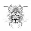 lion and bull and scorpion  tattoo design idea