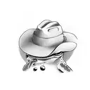 cute frog with cowboy hat tattoo design idea