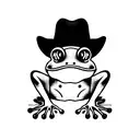 cute frog with cowboy hat tattoo design idea