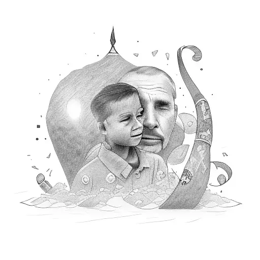 Losing a father is never easy, but honoring his memory can be a beautiful way to keep his spirit alive. Write a tribute  tattoo design idea