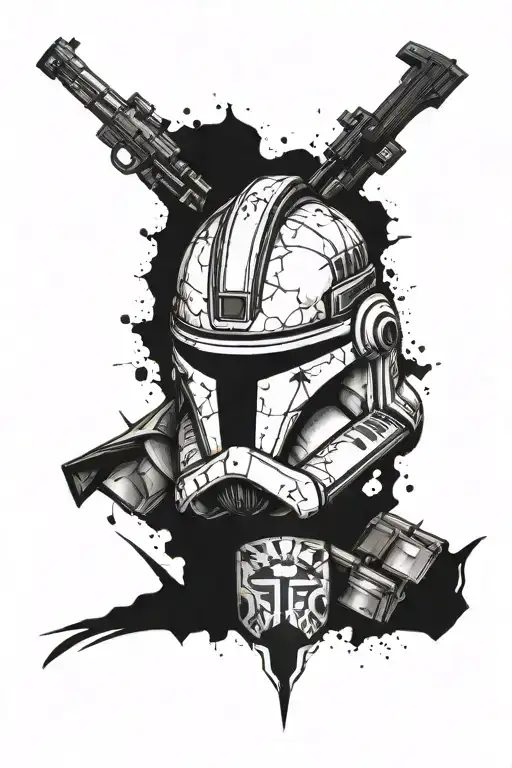 stars wars clone trooper shoulder armor with republic crest  tattoo design idea