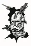 stars wars clone trooper shoulder armor with republic crest  tattoo design idea