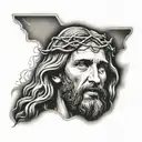 jesus face tattoo design idea