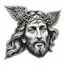 jesus face tattoo design idea