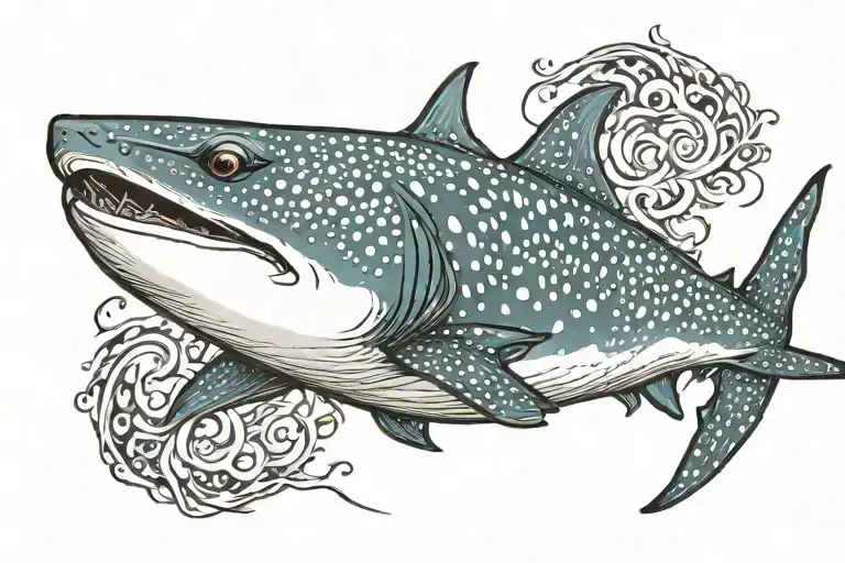 whale shark from above  tattoo design idea
