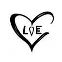 love heart with a the letter C+J tattoo design idea