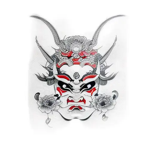 sexy geisha woman Japanese Hannya masks big 8.25