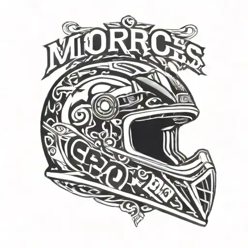 MOTOCROSS HELMET WITH LARGE "LEO" LETTERS tattoo design idea