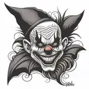 evil clown  tattoo design idea