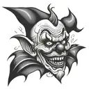 evil clown  tattoo design idea