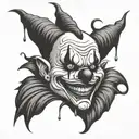 evil clown  tattoo design idea