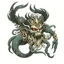 shadow god tattoo design idea