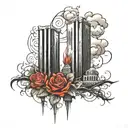twin towers tattoo design idea