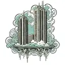 twin towers tattoo design idea