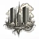 twin towers tattoo design idea