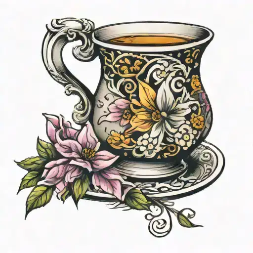 cup of tea  tattoo design idea