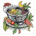 bowl of food tattoo design idea