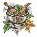 bowl of food tattoo design idea