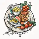 plate of food tattoo design idea