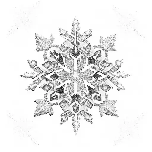 Snowflake with sparkle design tattoo design idea
