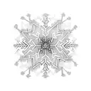 Snowflake with sparkle design tattoo design idea