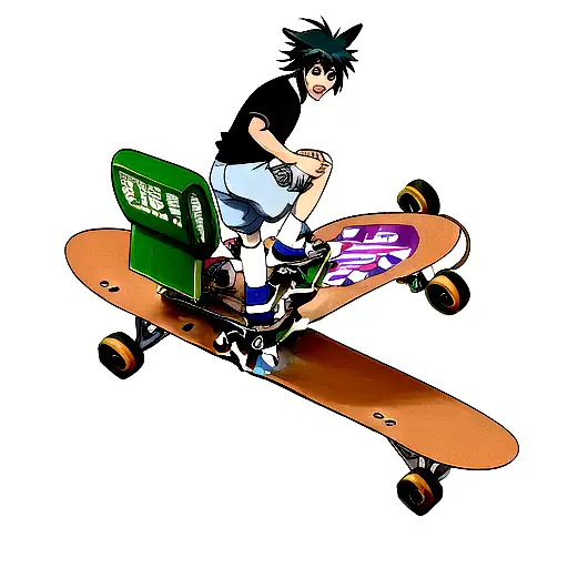 Cool Donkey on a skateboard tattoo design idea