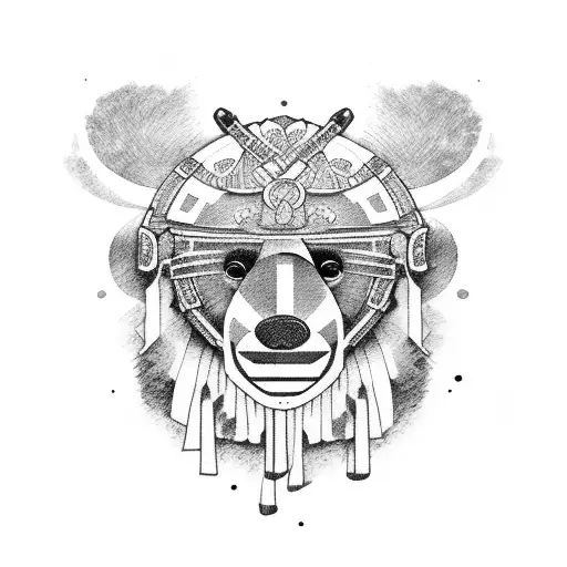 viking bear tattoo design idea