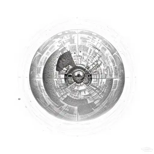 An ethereal Death Star floating in space, surrounded by celestial bodies and constellations inspired by Dungeons and Dragons tattoo design idea