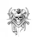 Pirates flag tattoo design idea