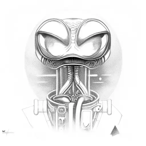 Alien smoking tattoo design idea