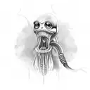 Alien smoking tattoo design idea