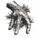 hands reaching tattoo design idea
