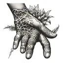 hands reaching tattoo design idea