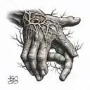 hands reaching tattoo design idea