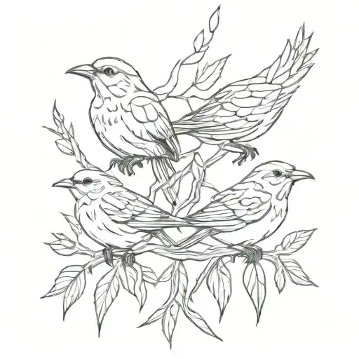 three little birds  tattoo design idea