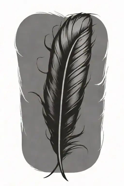 Feather with fire  tattoo design idea