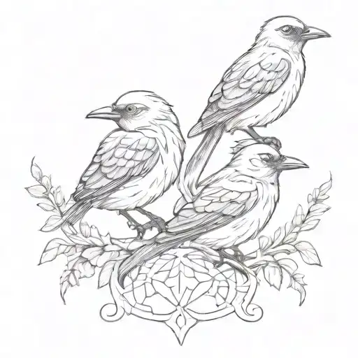 three little birds  tattoo design idea
