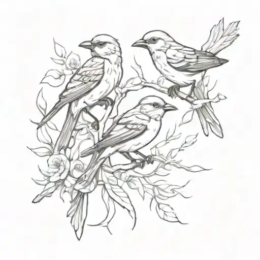 three little birds  tattoo design idea