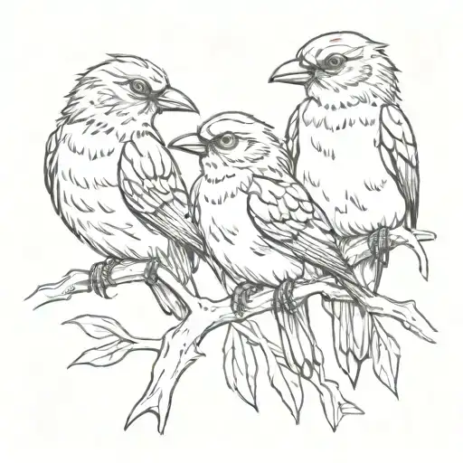 three little birds  tattoo design idea