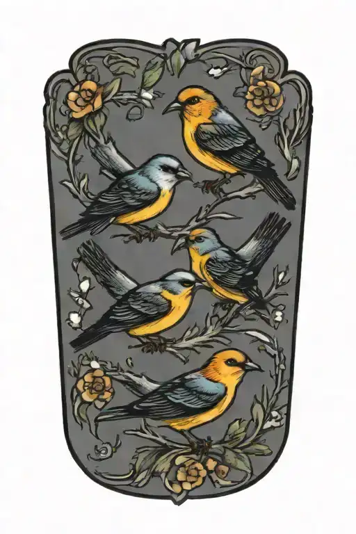 three little birds tattoo design idea