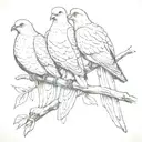 three doves perched tattoo design idea