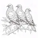 three doves perched tattoo design idea